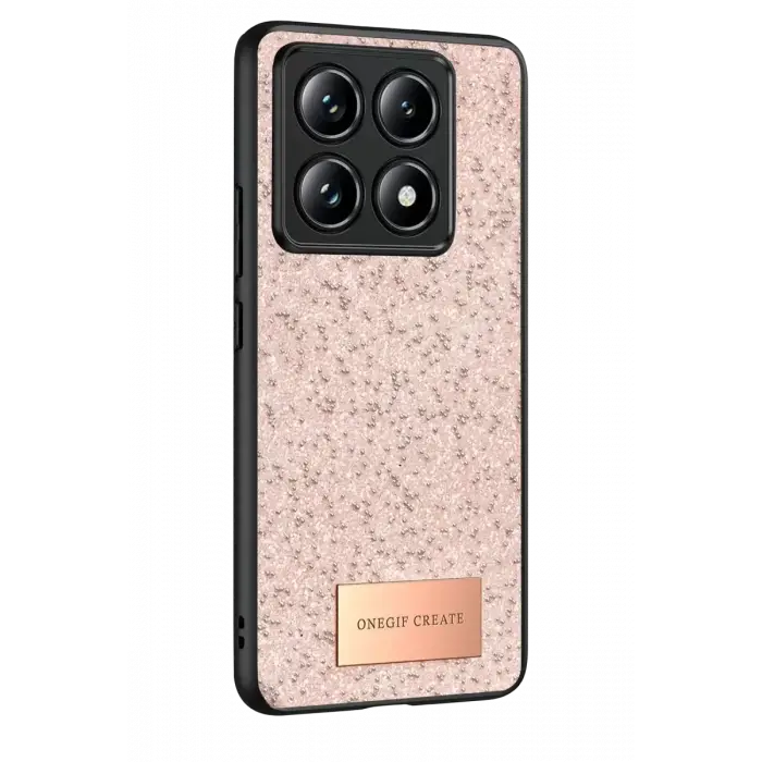 Onegif Xiaomi Mi 14T Pro Bright Simli Kapak - Pembe