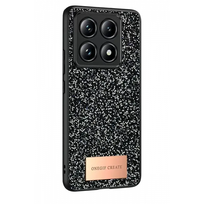 Onegif Xiaomi Mi 14T Pro Bright Simli Kapak - Siyah