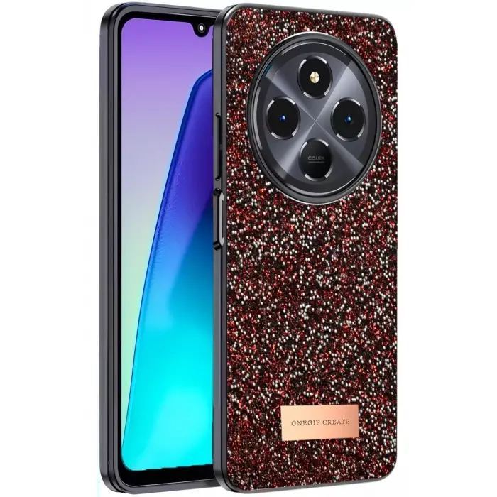 Onegif Xiaomi Redmi 14C Bright Simli Kapak - Derin Mor