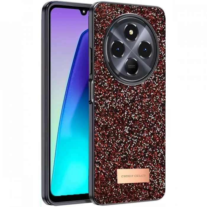 Onegif Xiaomi Redmi 14C Bright Simli Kapak - Derin Mor