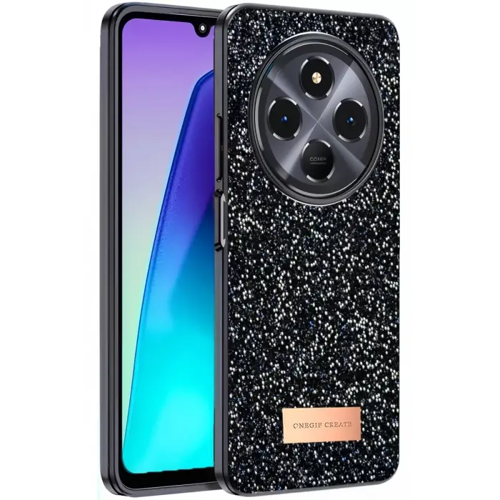 Onegif Xiaomi Redmi 14C Bright Simli Kapak - Siyah