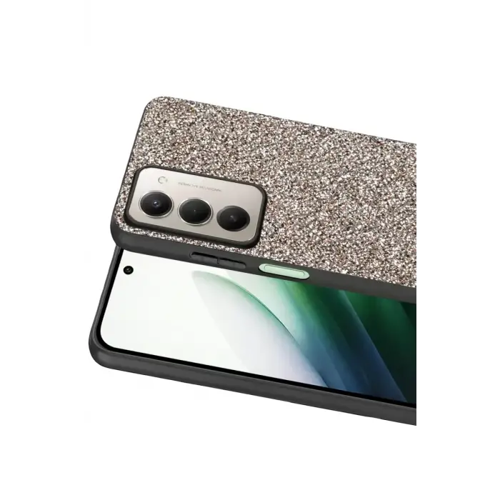 Onegif Xiaomi Redmi 15 4G Bright Simli Kapak - Gümüş