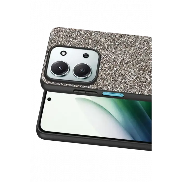 Onegif Xiaomi Redmi 15C 4G Bright Simli Kapak - Gümüş