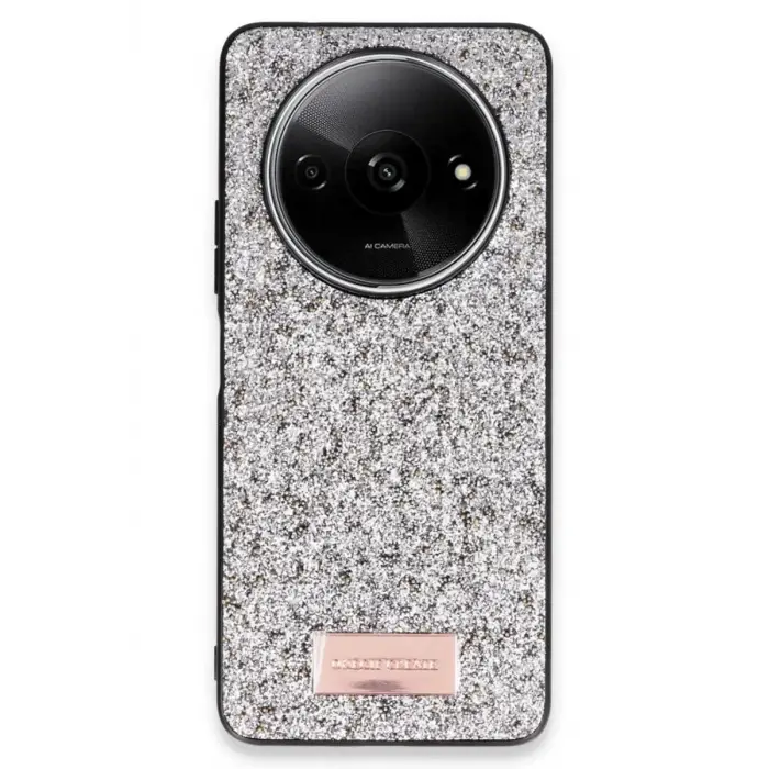 Onegif Xiaomi Redmi A3 4G Bright Simli Kapak - Gümüş