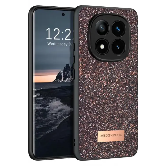 Onegif Xiaomi Redmi Note 14 Pro 4G Bright Simli Kapak - Derin Mor