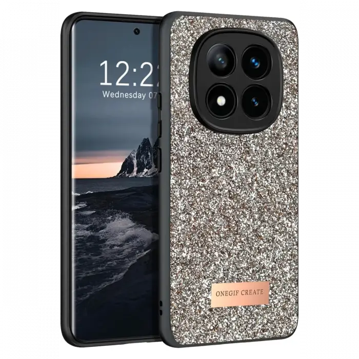 Onegif Xiaomi Redmi Note 14 Pro 4G Bright Simli Kapak - Gold