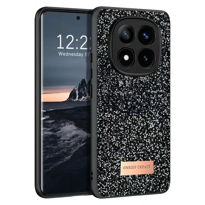 Onegif Xiaomi Redmi Note 14 Pro 4G Bright Simli Kapak - Siyah