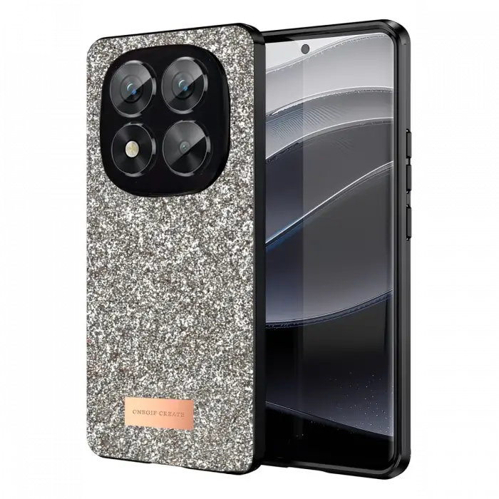 Onegif Xiaomi Redmi Note 14 Pro 5G Bright Simli Kapak - Gold