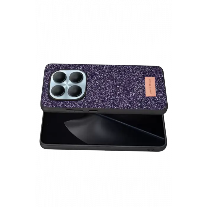 Onegif Xiaomi Redmi Note 15 Pro 5G Bright Simli Kapak - Derin Mor