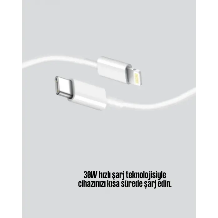 Orijinal Kalite 30W Type-C Lightning Hızlı Şarj Kablosu – 1.2m Dayanıklı