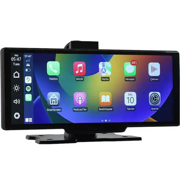 Ottocast 10 Taşınabilir Apple CarPlay & Android Auto, Ön & Arka Kameralı Araç Multimedya