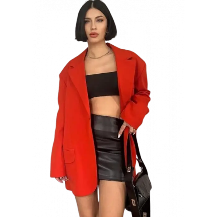 Oversize Ceket - KIRMIZI