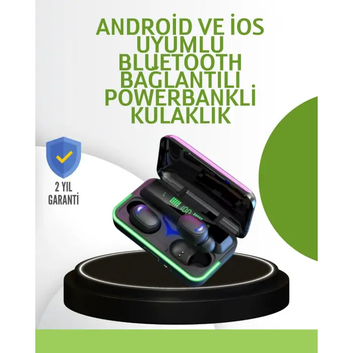 Oyun Modlu E10 Bluetooth Kulaklık Powerbank ve LED Ekranlı