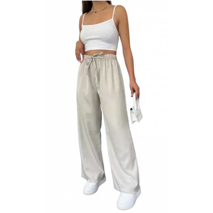 Palazzo Pantolon Paçası Püsküllü -TAŞ