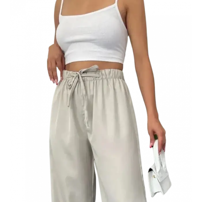 Palazzo Pantolon Paçası Püsküllü -TAŞ