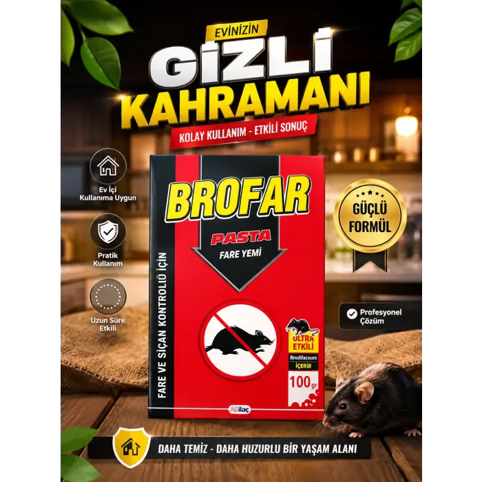 Pasta 100 gr Güçlü Formül Fare ve Sıçan Kontrol Ürünü