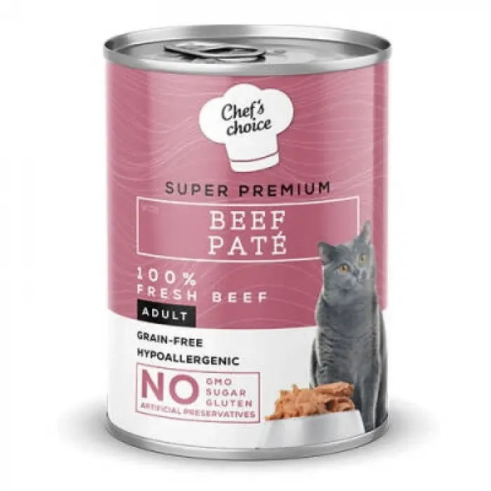 Pate Beef Biftekli Tahılsız Ezme Yetişkin Kedi Konservesi 6 Adet 400 Gr