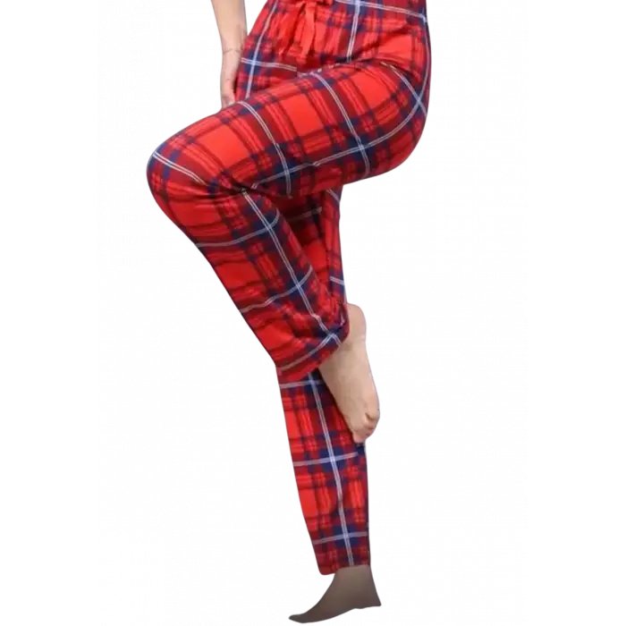 Pijama Altı Modal  Ring Viskon Kumaş-Ekose Desenli