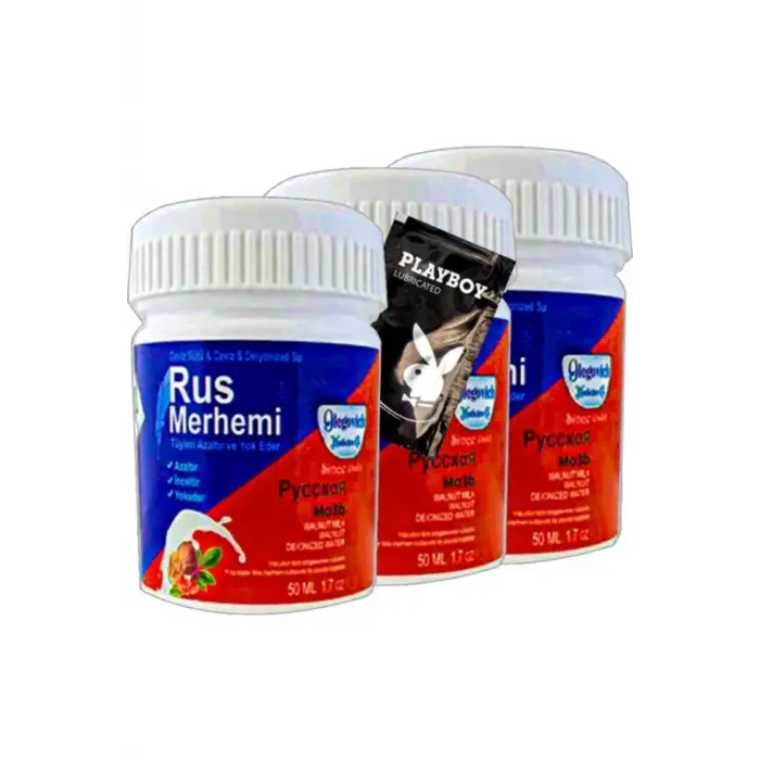 Playboy Blue Rus Merhemi 3lü x 50 ml Tüy Dökücü Krem + 1 Armağan Jel