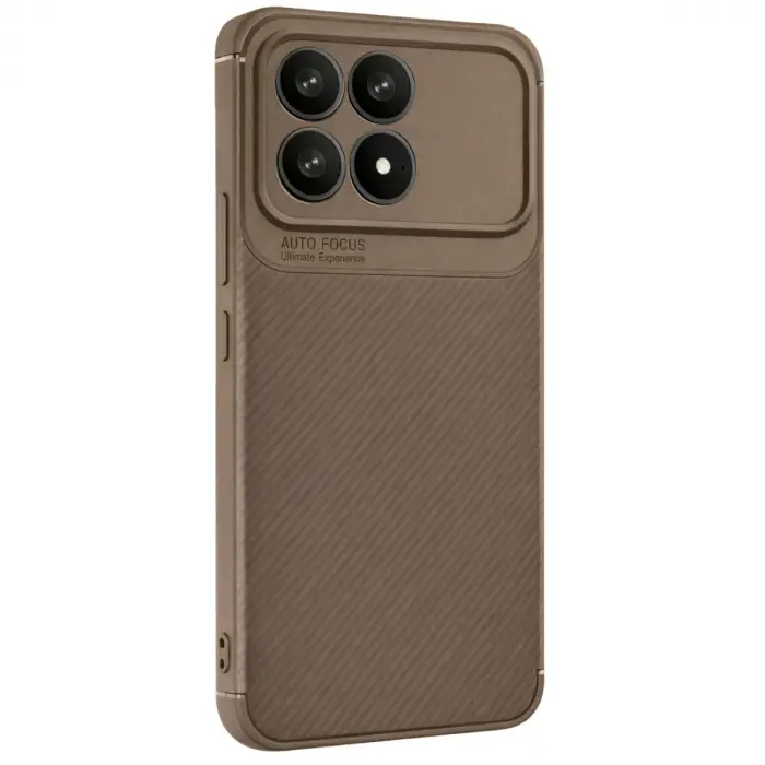 Poco F8 Pro Auto Focus Karbon Kapak - Kahverengi