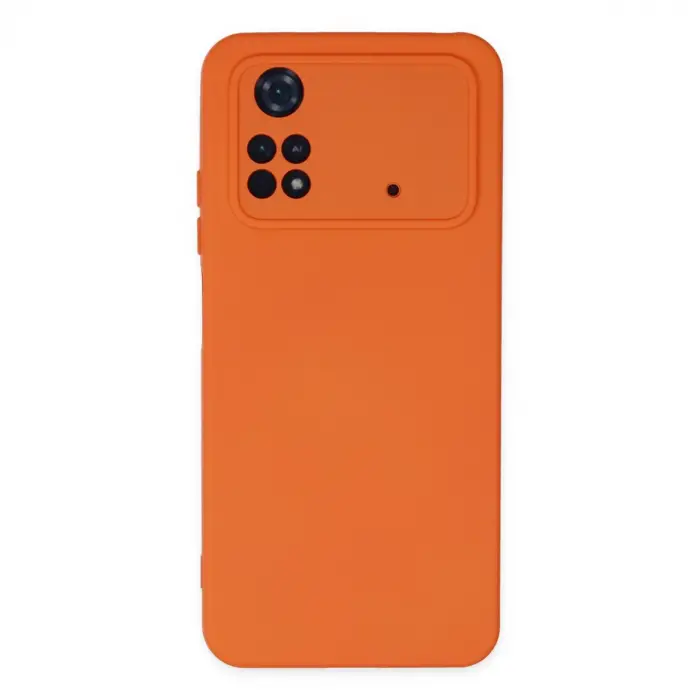 Poco M4 Pro 4G Kılıf Nano içi Kadife Silikon - Turuncu