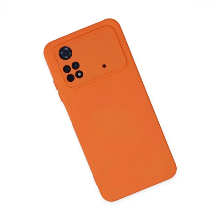 Poco M4 Pro 4G Kılıf Nano içi Kadife Silikon - Turuncu