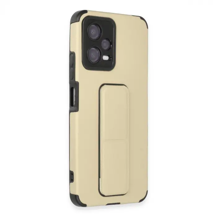 Poco X5 5G Kılıf Mega Standlı Silikon - Gold