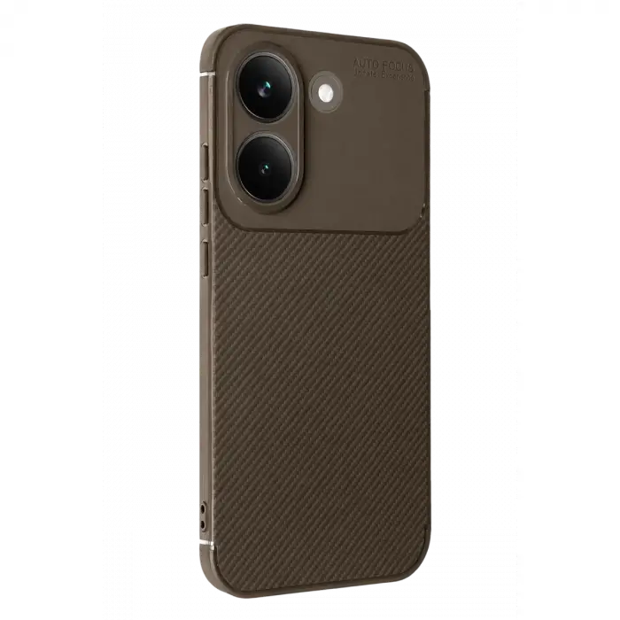 Poco X8 Pro Auto Focus Karbon Kapak - Kahverengi