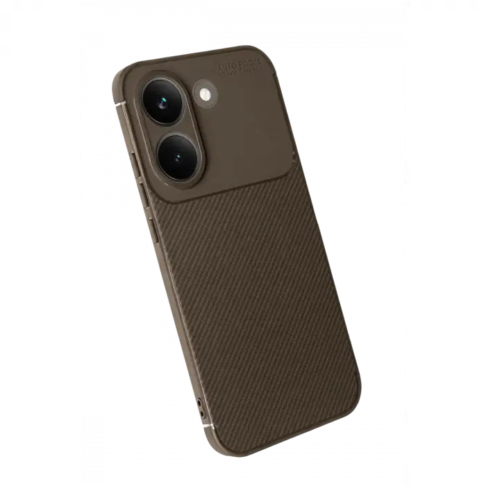 Poco X8 Pro Auto Focus Karbon Kapak - Kahverengi