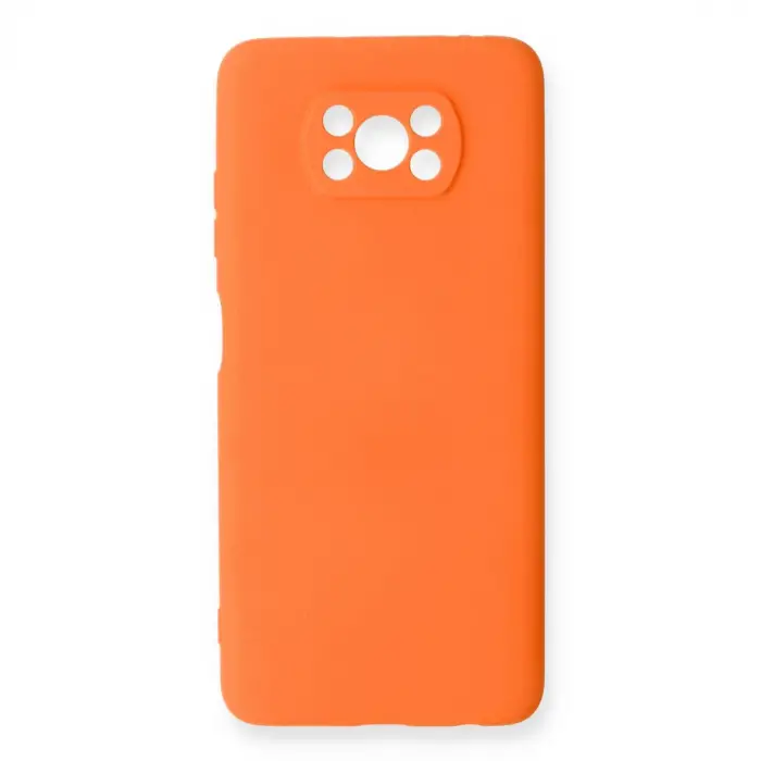 Pocophone X3 Kılıf Nano içi Kadife Silikon - Turuncu