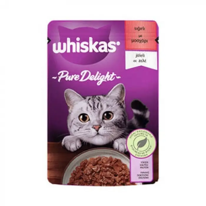 Pouch Pure Delight Jöle İçinde Sığır Etli Yetişkin Kedi Konservesi 6 Adet 85 Gr