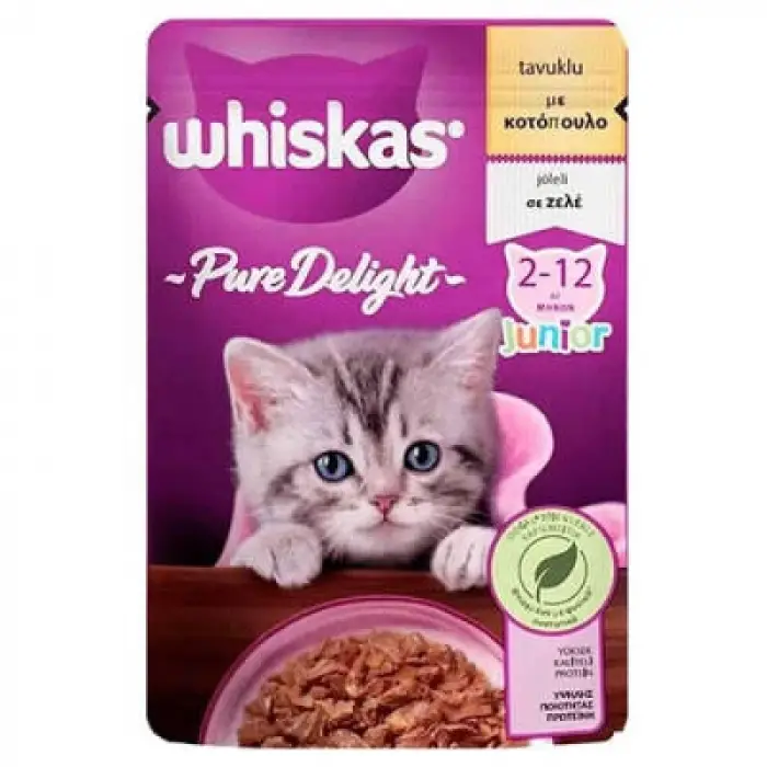 Pouch Pure Delight Jöle İçinde Tavuklu Yavru Kedi Konservesi 85 Gr