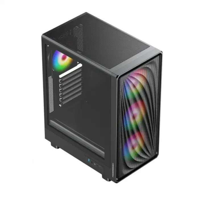 POWERBOOST PB-A5065B 650W 80+ BRONZE MESH ÖN PANEL 4XARGB FAN+USB3.0 GAMING ATX KASA SIYAH
