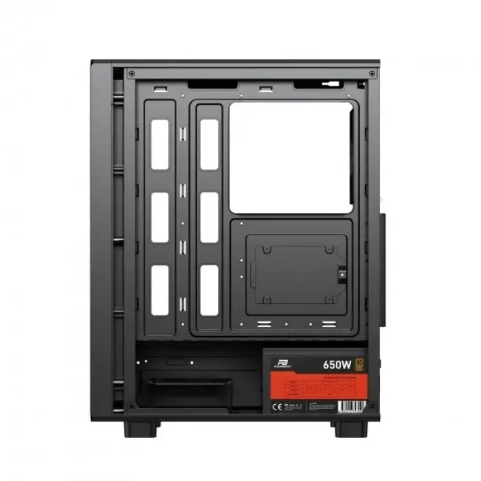 POWERBOOST PB-A5065B 650W 80+ BRONZE MESH ÖN PANEL 4XARGB FAN+USB3.0 GAMING ATX KASA SIYAH