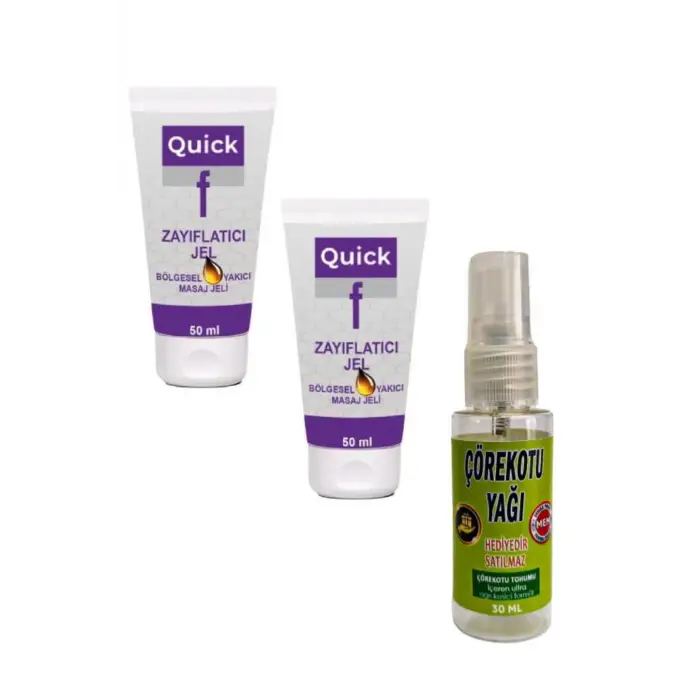 Quick Gel Masaj Bakım Kremi 50 mlx 2 ad+Çörek Otu Yağı 30 ml