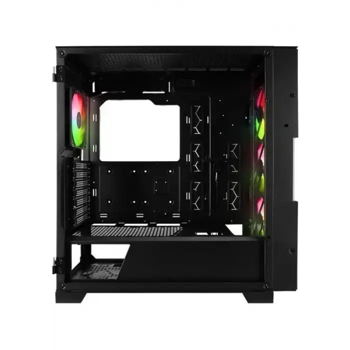 RAMPAGE AZZA V2 TEMPERLİ CAM Siyah ARGB FAN+TYPE-C ATX MİD-T GAMING KASA