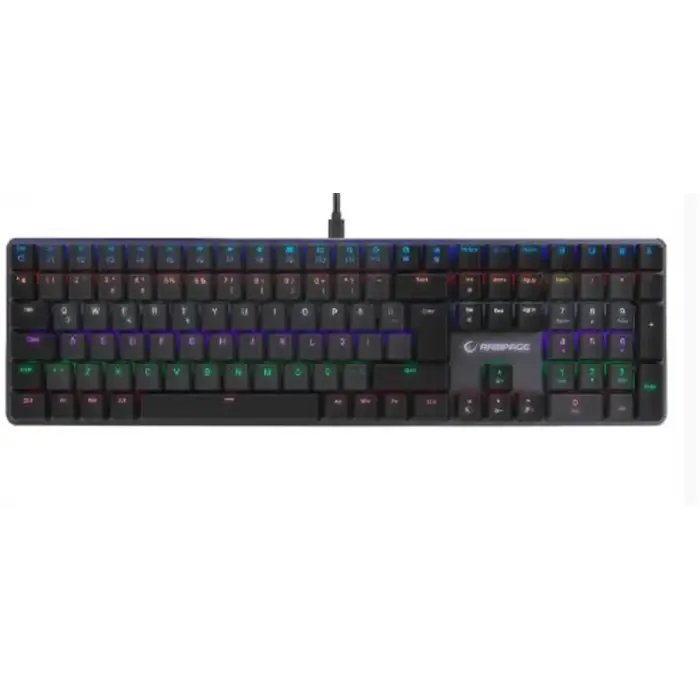 Rampage GRANITE PRO Siyah-Gri Low Profile BLUE SWITCH Q Rainbow Mekanik Gaming Oyuncu Klavye