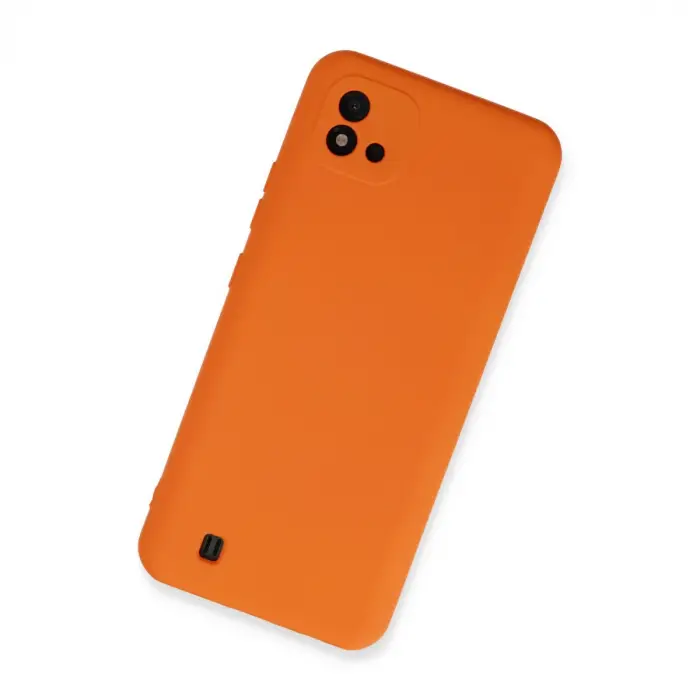 Realme C11 2021 Kılıf Nano içi Kadife Silikon - Turuncu