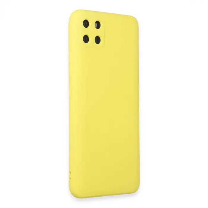 Realme C11 Kılıf Nano içi Kadife Silikon - Sarı