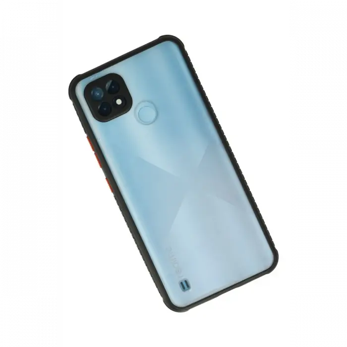 Realme C21 Kılıf Miami Şeffaf Silikon - Siyah