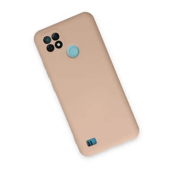 Realme C21 Kılıf Nano içi Kadife Silikon - Pudra
