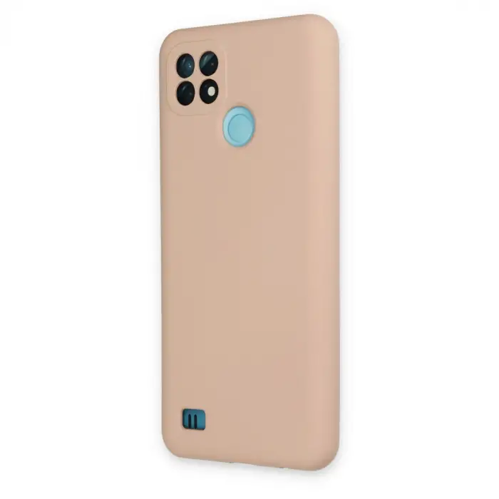 Realme C21 Kılıf Nano içi Kadife Silikon - Pudra