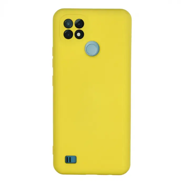 Realme C21 Kılıf Nano içi Kadife Silikon - Sarı