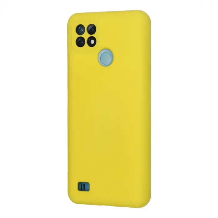 Realme C21 Kılıf Nano içi Kadife Silikon - Sarı