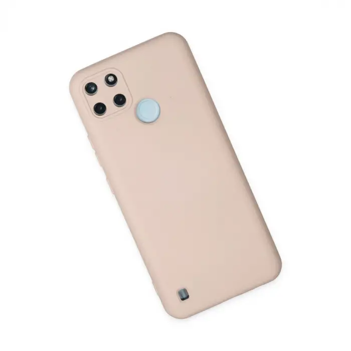 Realme C25Y Kılıf Nano içi Kadife Silikon - Pudra
