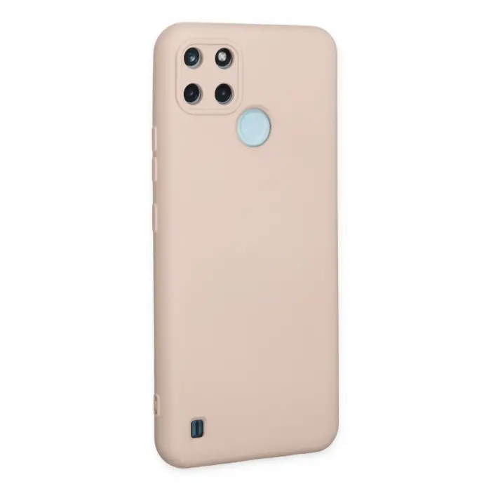 Realme C25Y Kılıf Nano içi Kadife Silikon - Pudra