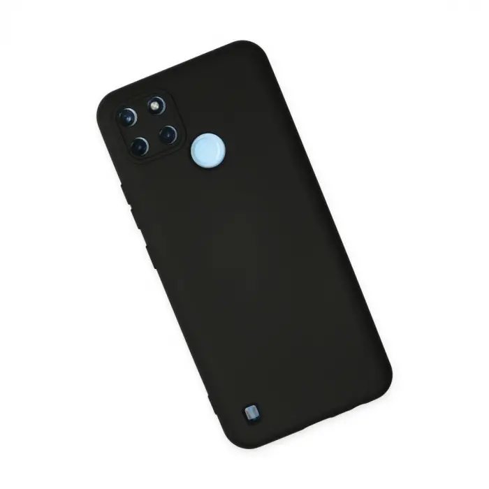 Realme C25Y Kılıf Nano içi Kadife Silikon - Siyah