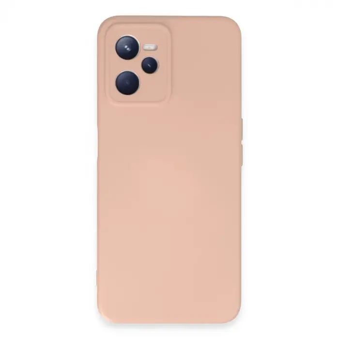 Realme C35 Kılıf Nano içi Kadife Silikon - Pudra