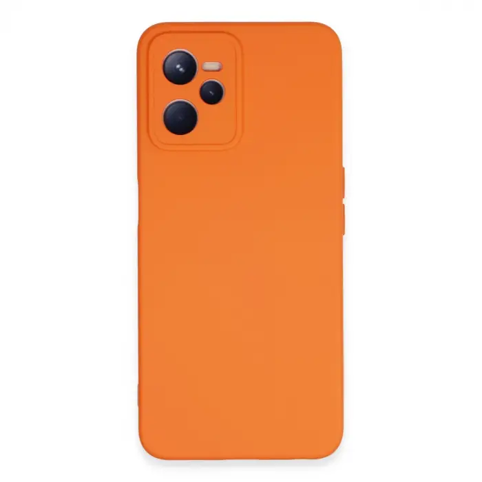 Realme C35 Kılıf Nano içi Kadife Silikon - Turuncu