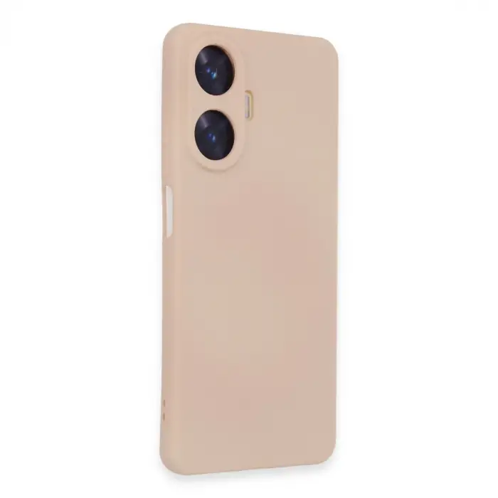 Realme C55 Kılıf Nano içi Kadife Silikon - Pudra